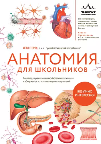 Обложка книги Анатомия для школьников. Пособие для учеников химико-биологических классов и абитуриентов естественно-научных направлений